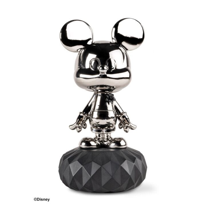 Mickey Mouse Platinum Sculpture by Lladró
