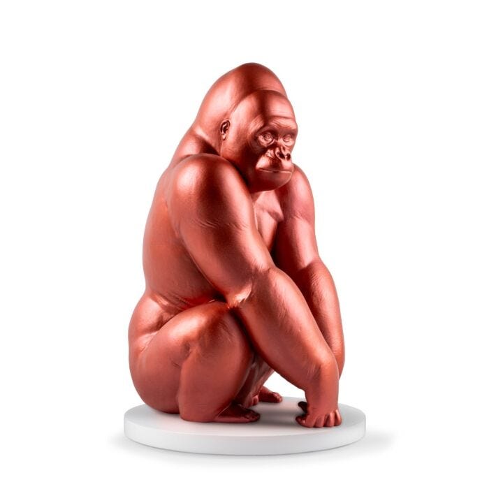 Gorilla Sculpture by Lladró #Metallic red