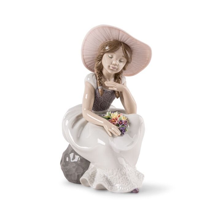 Spring has come Girl Sculpture by Lladró