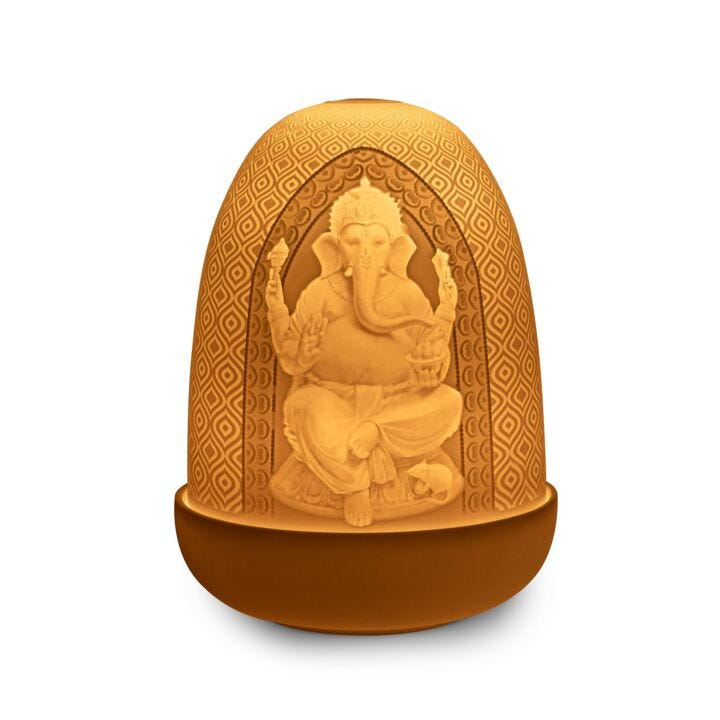 Lord Ganesha & Goddess Lakshmi Dome table lamp by Lladró