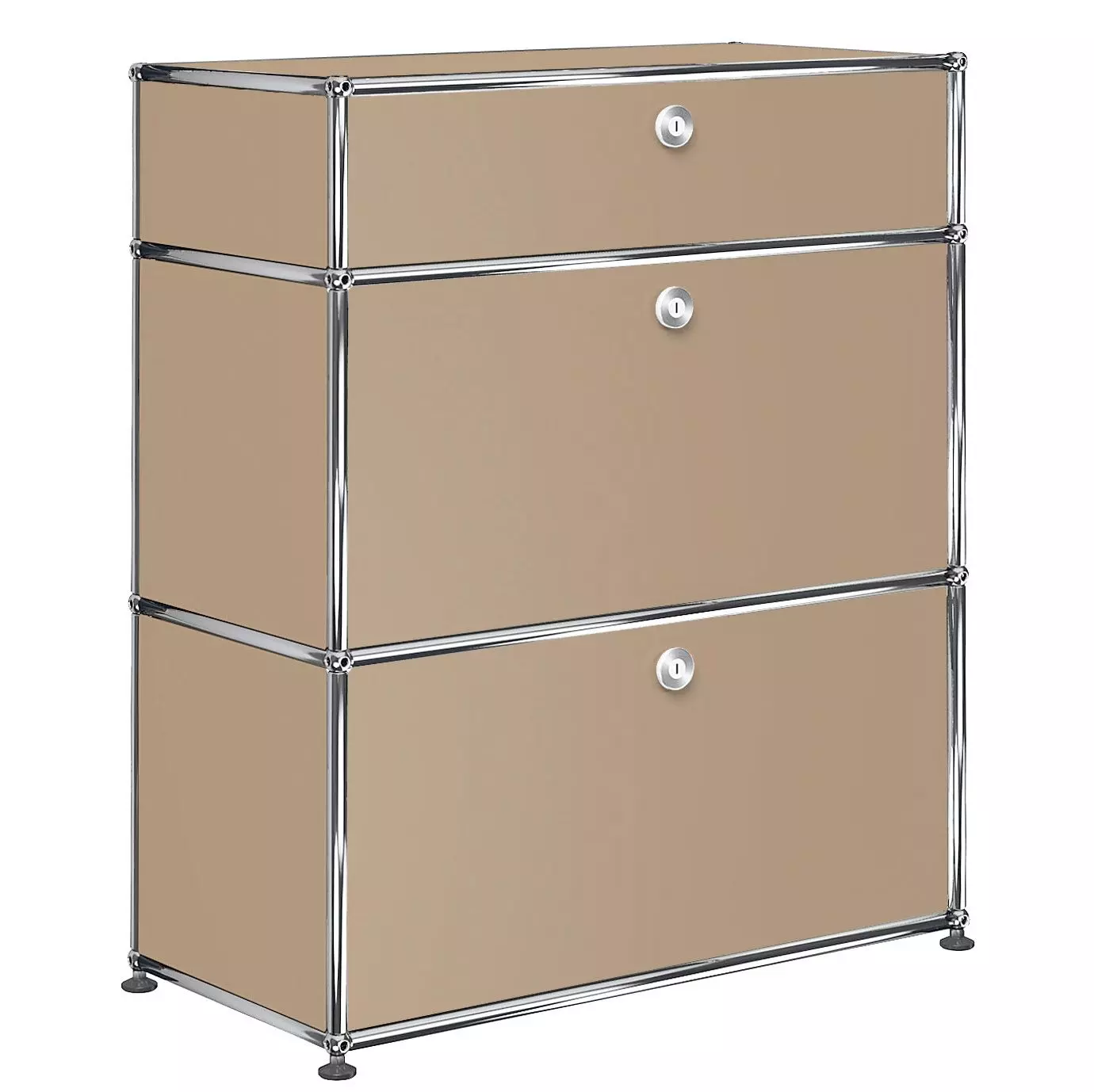 1x3 Modular Metal Highboard with 3 doors [W750XD350XH(350+350+175