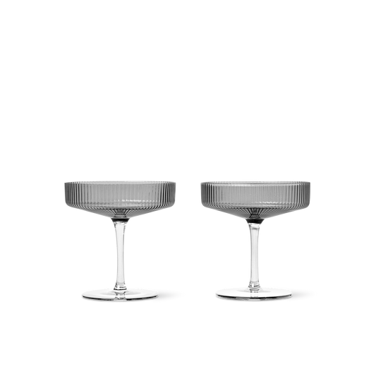 Ripple Champagne Saucers (set of 2) by Ferm Living #Smoked Grey