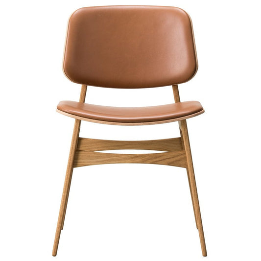 Søborg chair 3052 by Fredericia #wood base, lacquered oak - cognac leather #