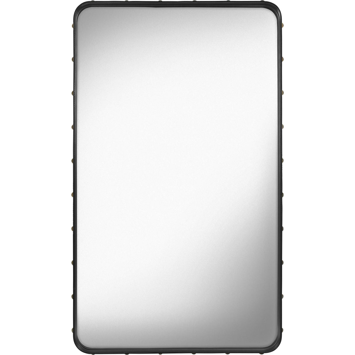 Adnet Wall Mirror Rectangular Tan Leather 65 x 115 cm