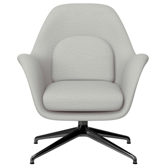 Swoon Lounge Petit armchair by Fredericia #swivel base, Sunniva 2 717 - black #