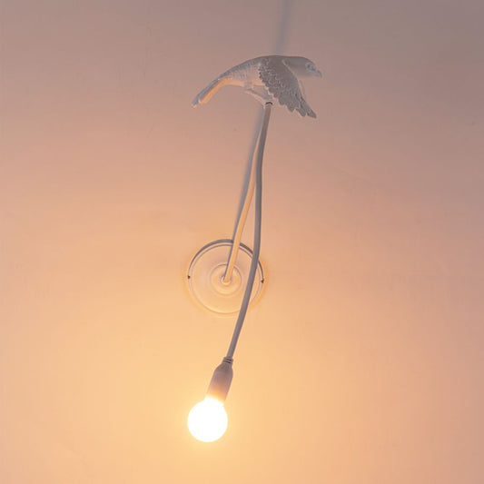 Resin Wall Lamp Sparrow Lamp Taking off by Seletti #White