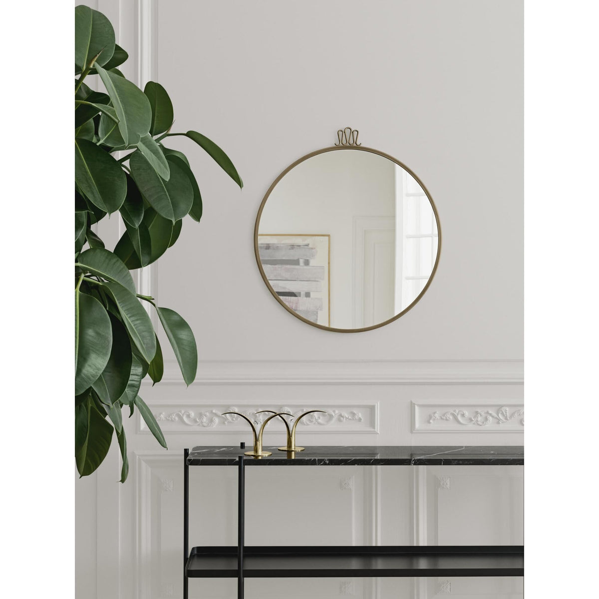 Randaccio Wall Mirror Round Ø60 cm Antique Brass