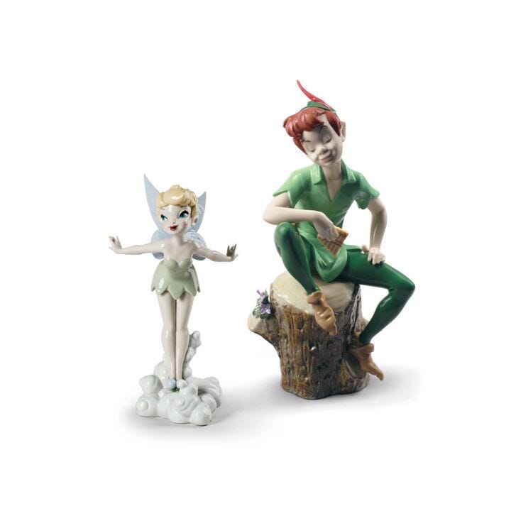 Peter Pan and Tinkerbell Set by Lladró