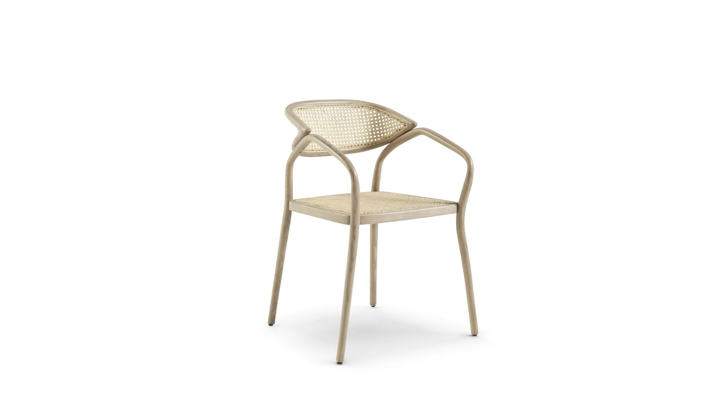 BOHEME DINING ARMCHAIR - STRUCTURE AND CANING STAINED by Roche Bobois