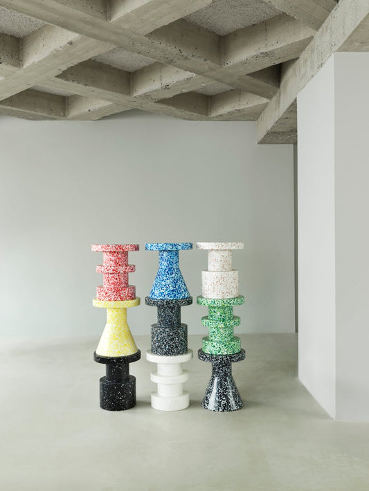 Bit stool, cone, black - white
