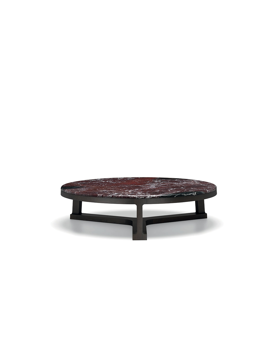 Molteni&C Fonte 커피테이블 Ø120 레드 레판토 대리석 상판 블랙 오크 구조