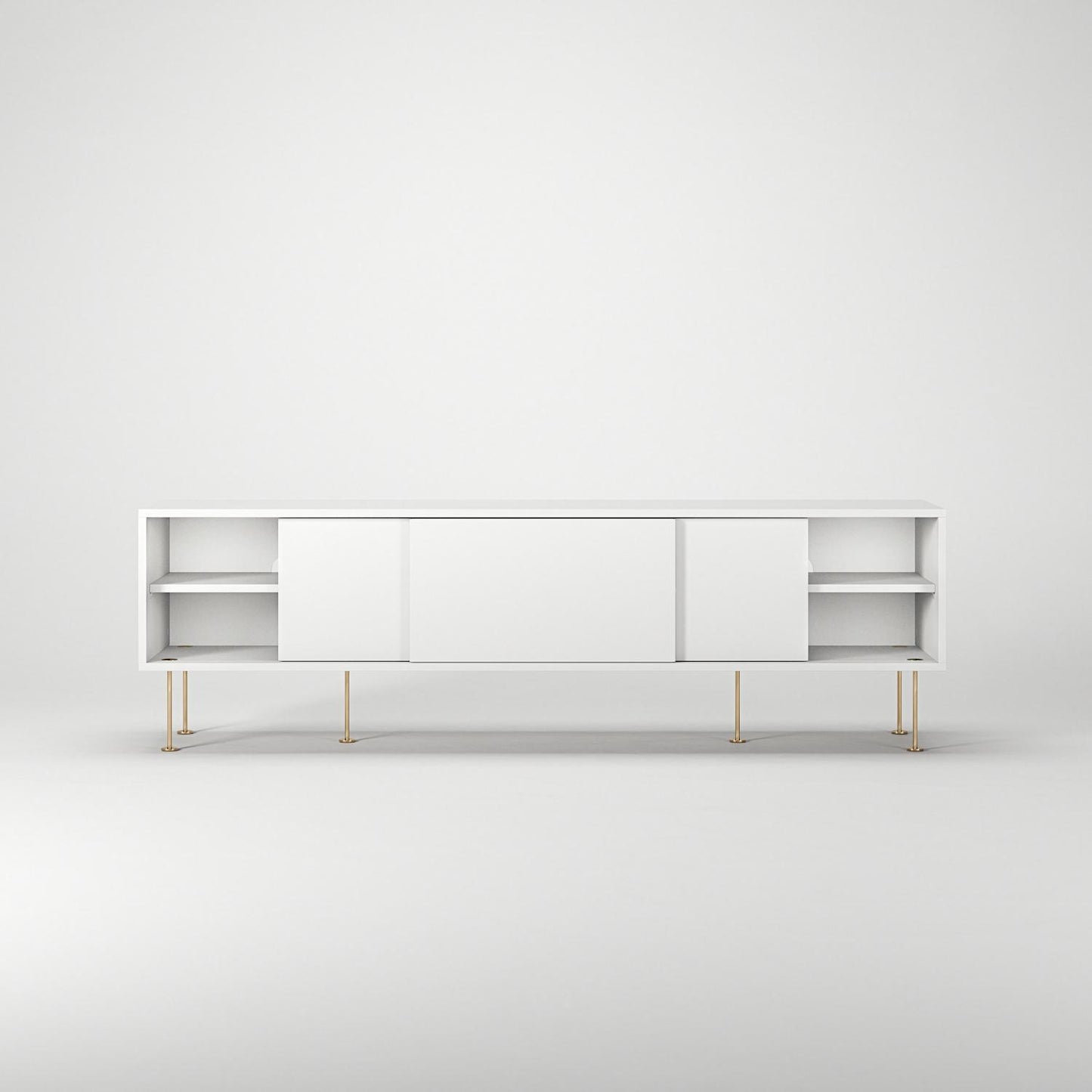 Decotique Vogue TV Bench with Legs 180 White/Brass