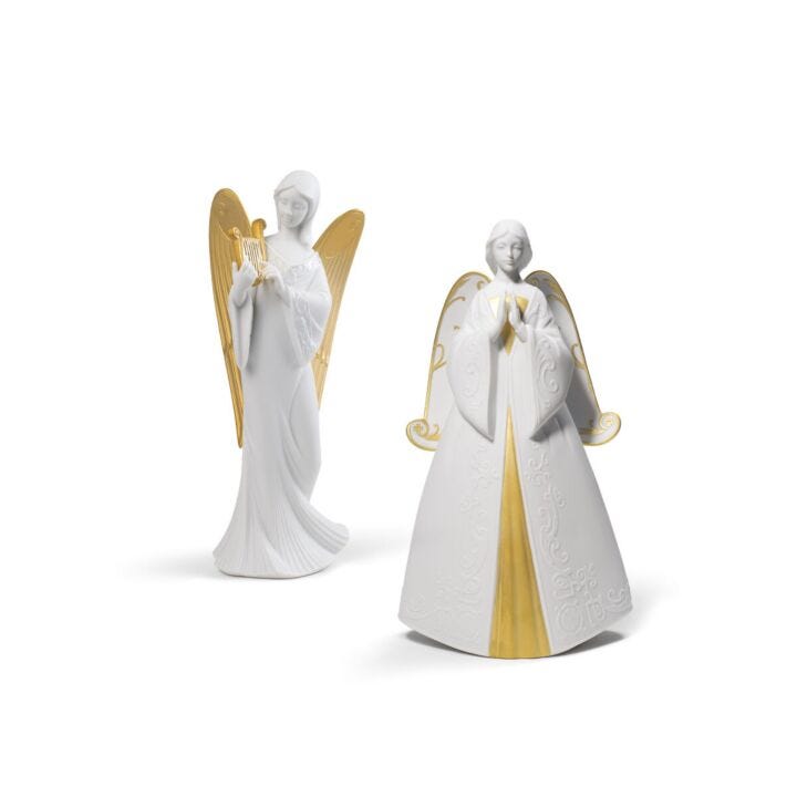 Set 2 Angels Golden by Lladró