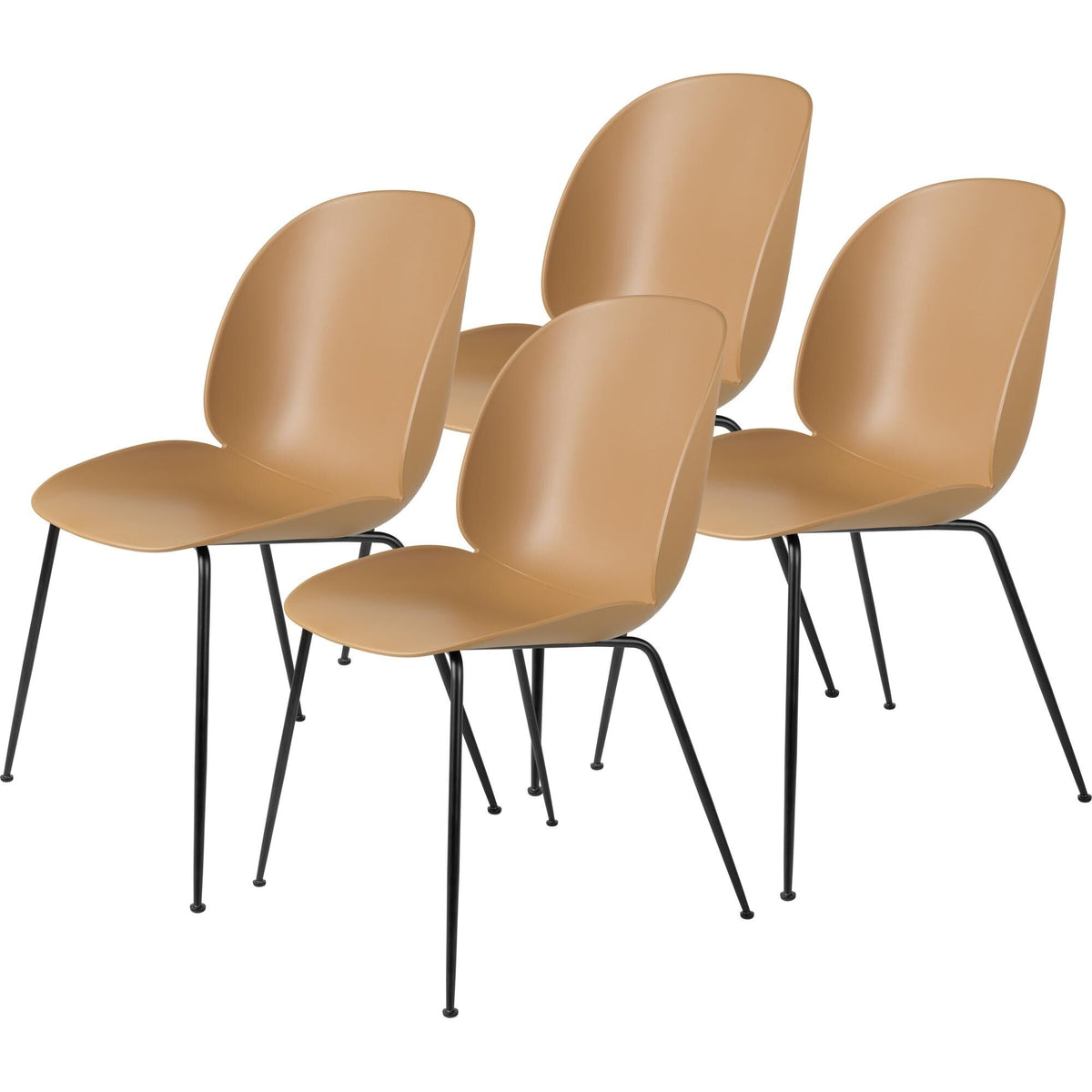 Beetle Dining Chair Conic Base/ Matt Black/ Sweet Pink 4 Pcs.