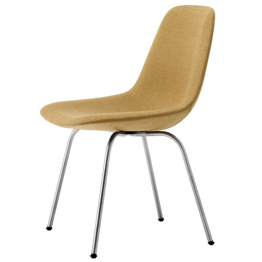 Eyes 4 Leg chair by Fredericia #brushed chrome - ochre #