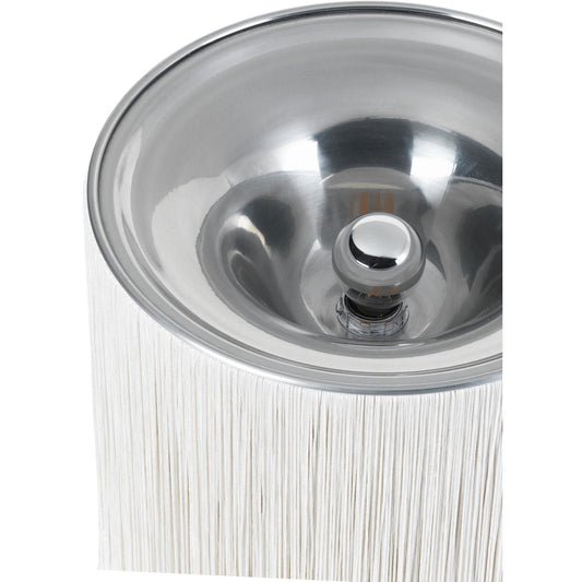 Model 597 Floor Lamp Polished Aluminum/Cream Fringe