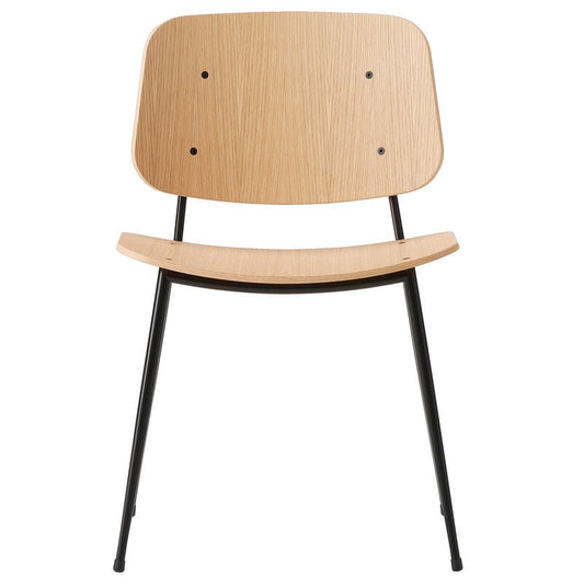 Søborg chair 3060 by Fredericia #black steel base, lacquered oak #