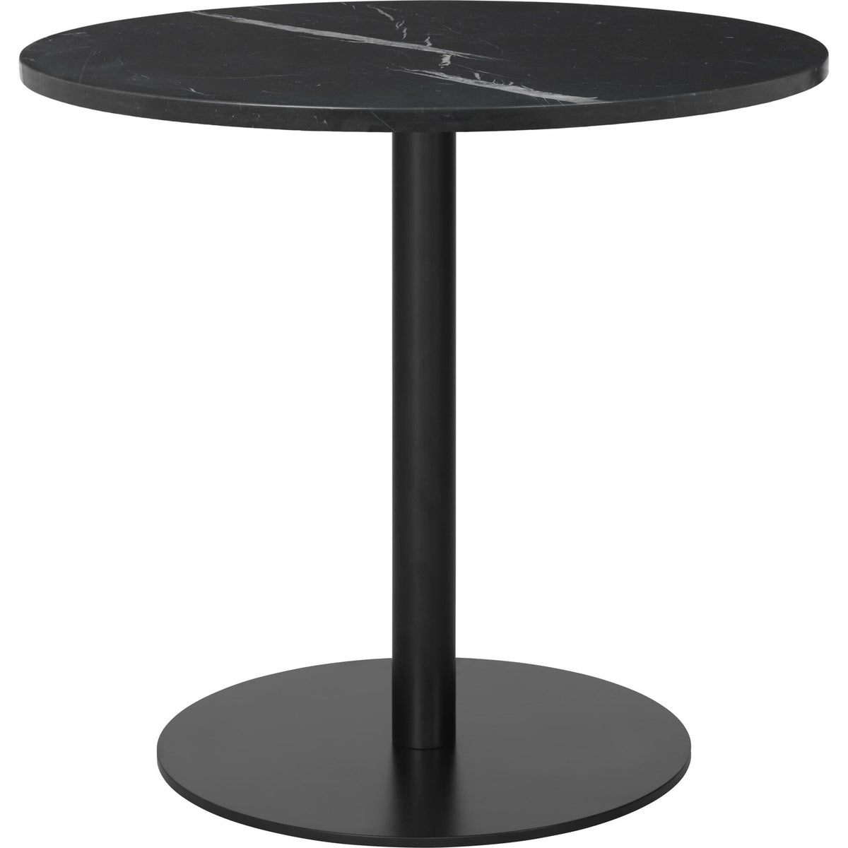 1.0 Dining Table Round Ø80 cm M. Black Base and White Carrara Marble Top