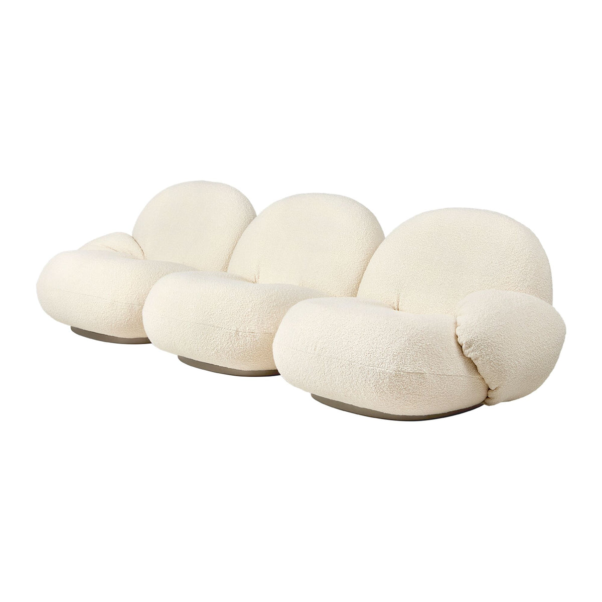 Pacha Sofa 3 Seater Upholstered In Mumble 02 With Base In Pearl Gold