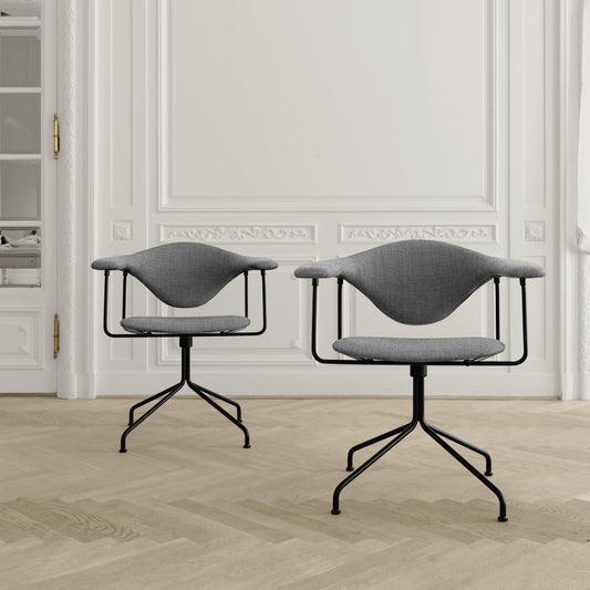 Masculo Office Chair Upholstered In Hallingdal 65 116 With Base In Black Semi Matt