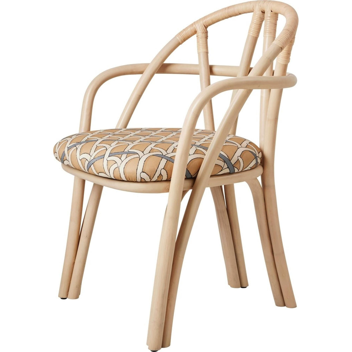 Bistra Dining Chair With Armrests Natural Lacquered Rattan/Fustagno Limonta 002