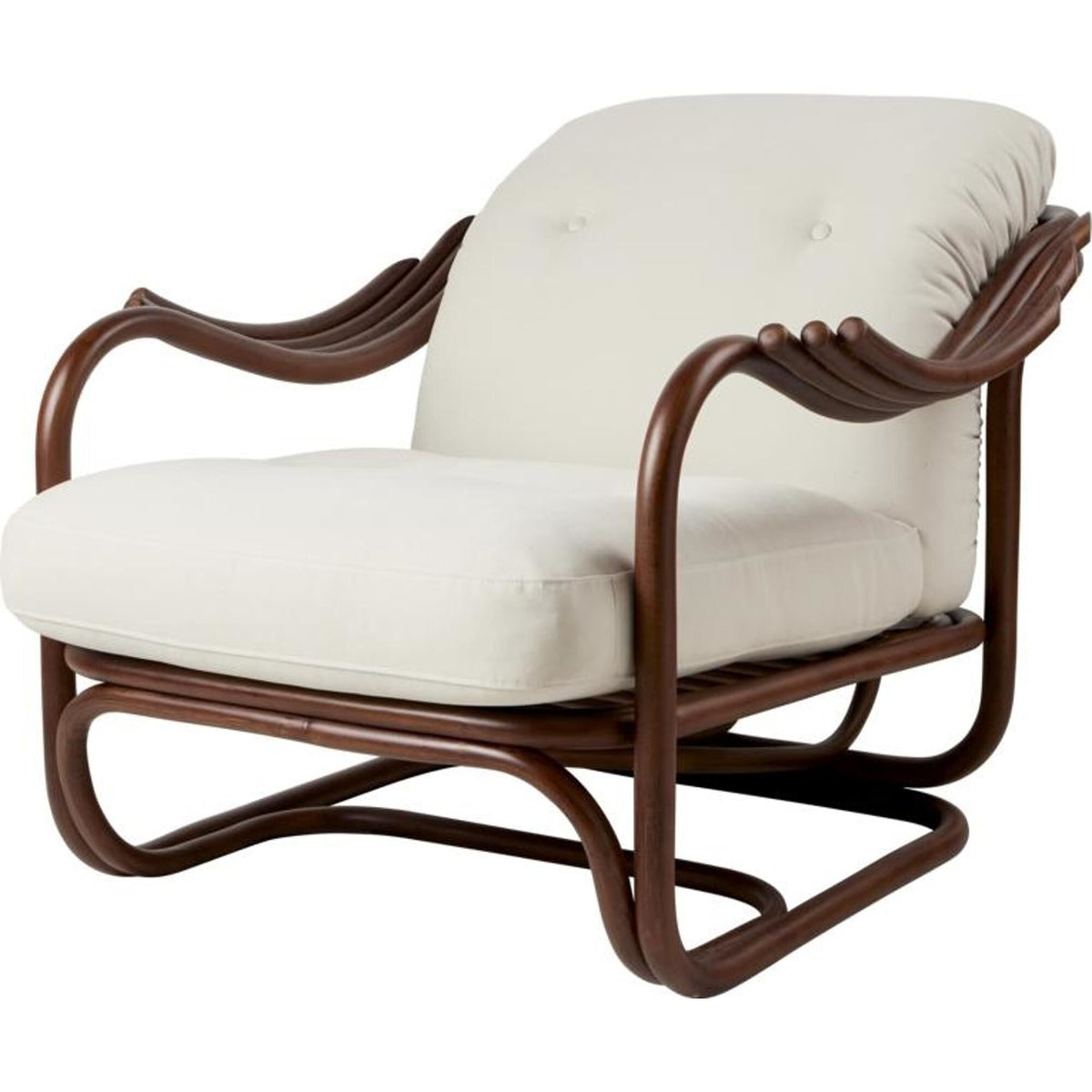 Poltrone Tria Armchair Dark Rattan/Bouclé 001