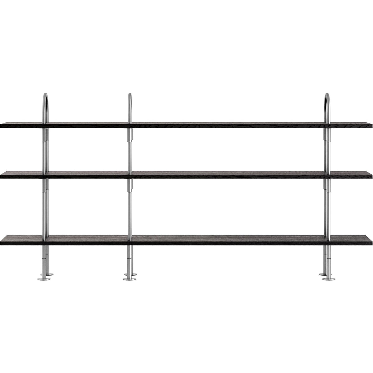 Keen 208 Shelving System 3 Black Brass/ Smoked Glass
