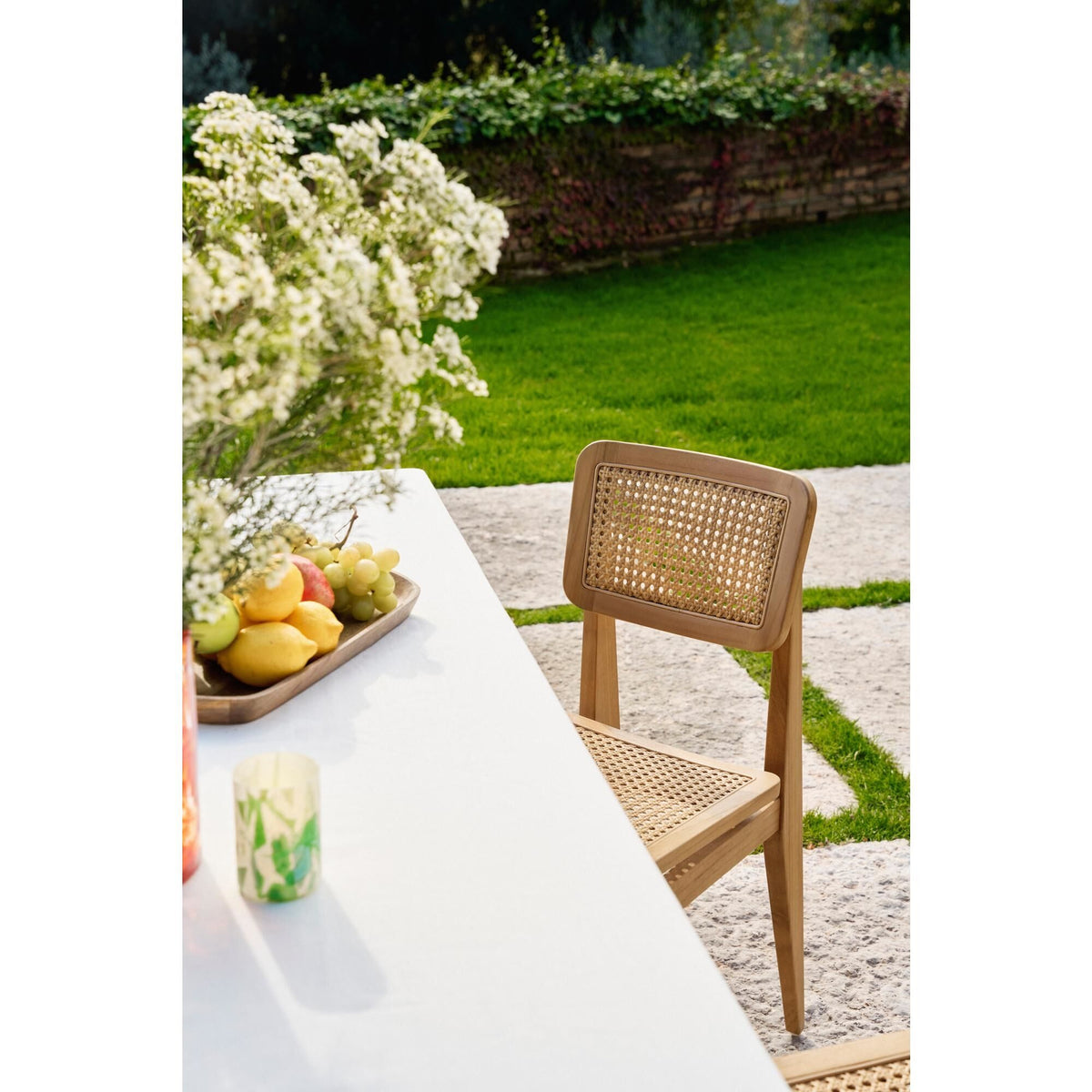 C-Chair Garden Chair French Cane/Natural Teak