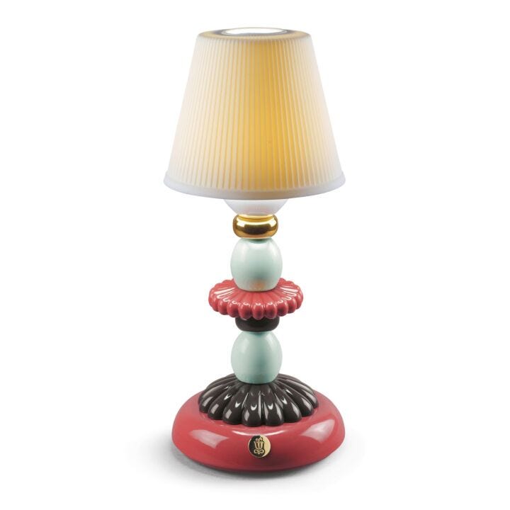 Lotus Firefly Golden Fall Table Lamp by Lladró #Red Coral
