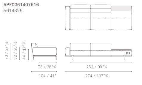 LET IT BE - Sectional fabric sofa