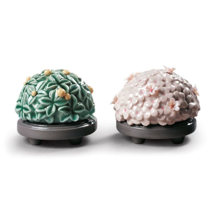 Japanese Tree Pots Figurine - Orange and Cherry Tree by Lladró