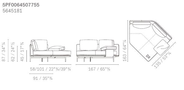 GET BACK 45 degree curved armchair low arm