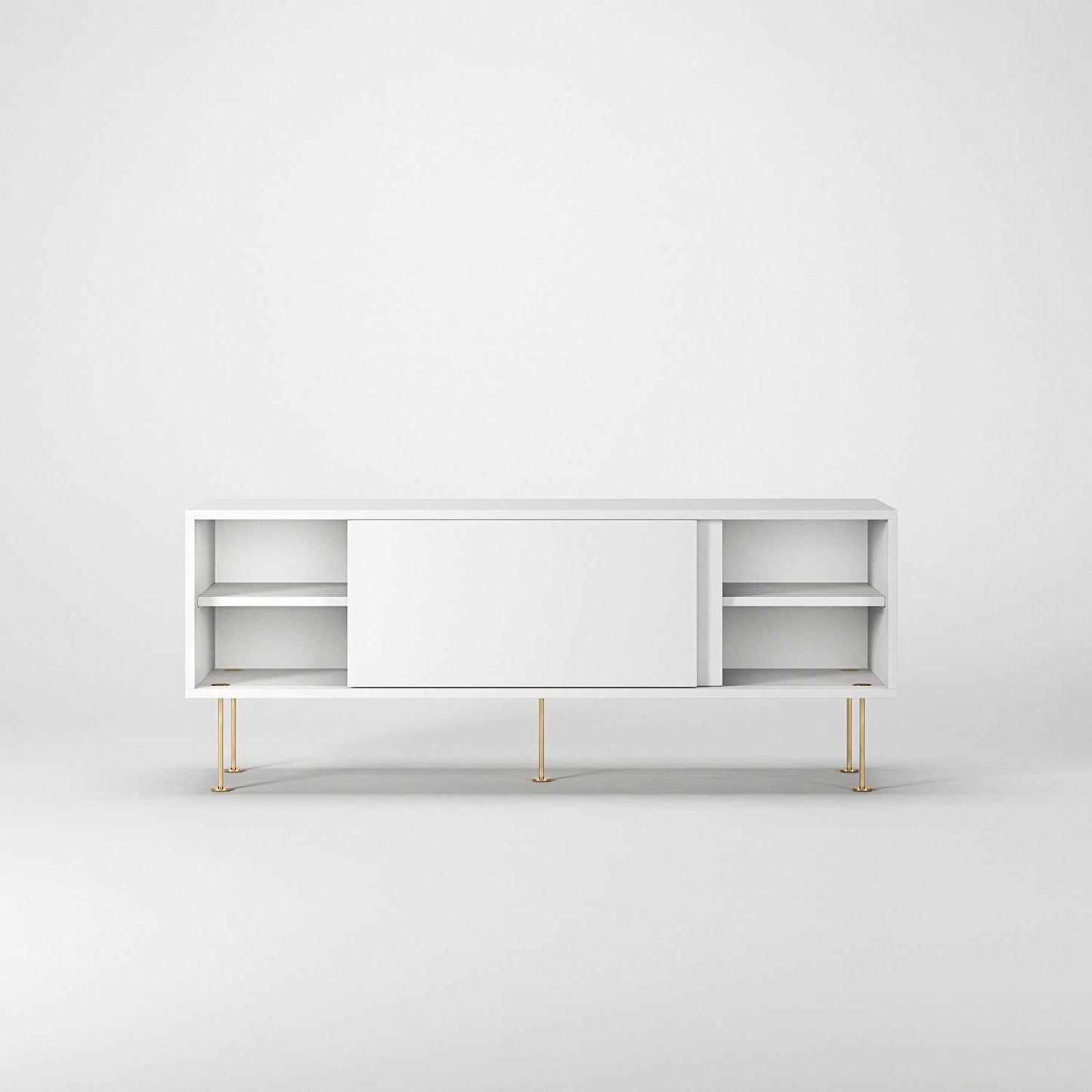 Decotique Vogue TV Bench with Legs 136 White/Brass