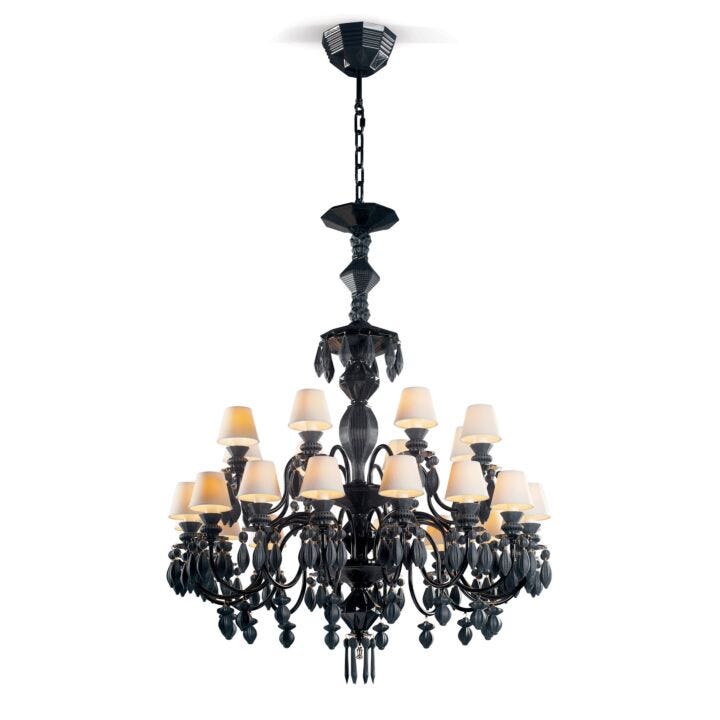 Belle de Nuit 24 Lights Chandelier by Lladró #Absolute Black (CE/UK/CCC)