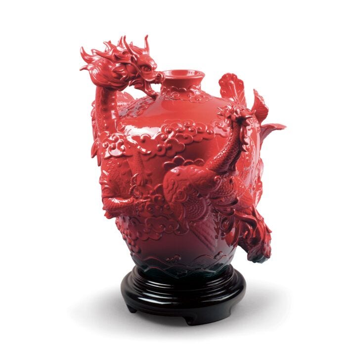 Dragon and Phoenix Vase by Lladró
