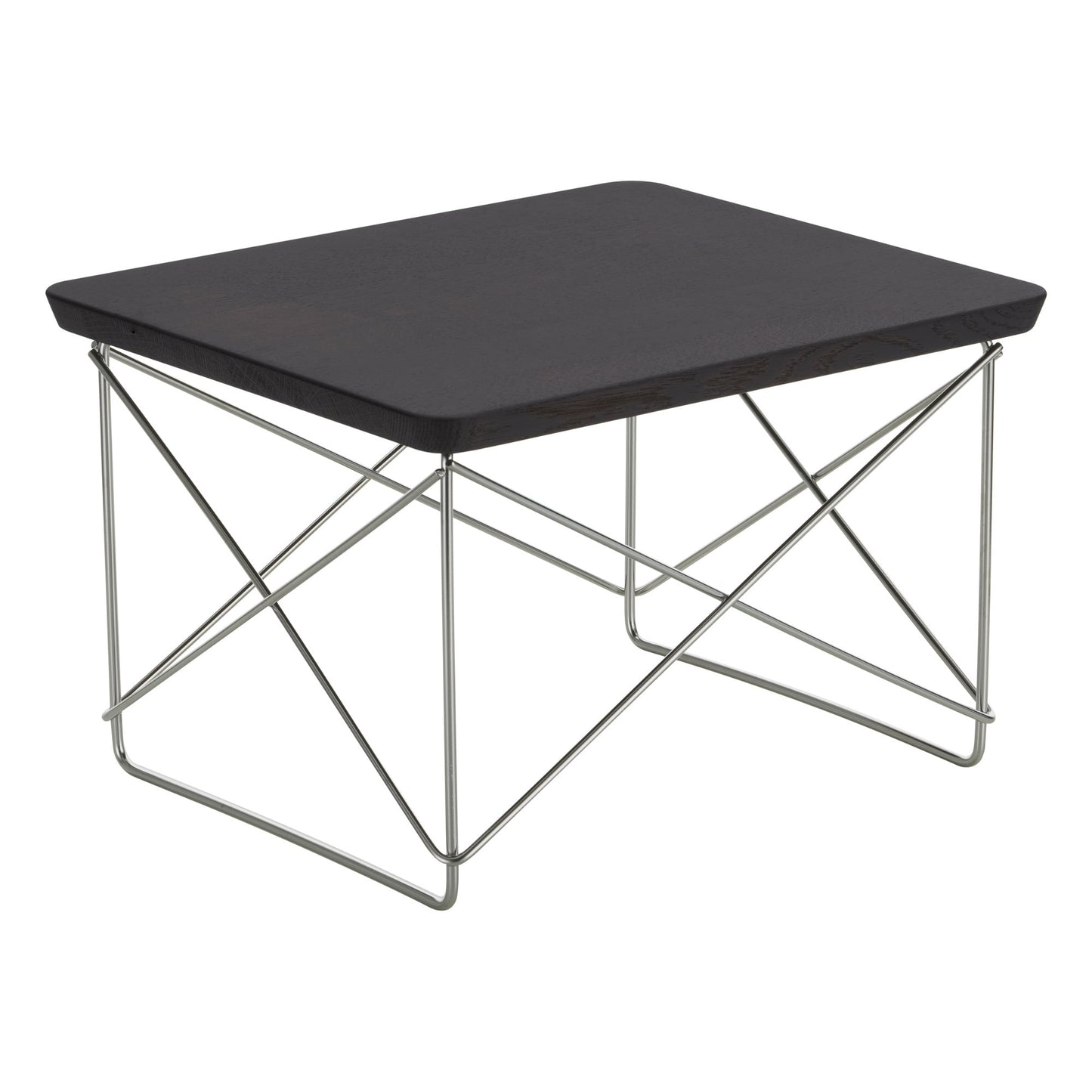 Eames LTR Occasional table, dark oak - stainless steel
