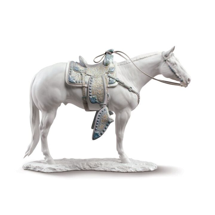 White Quarter Horse Sculpture by Lladró