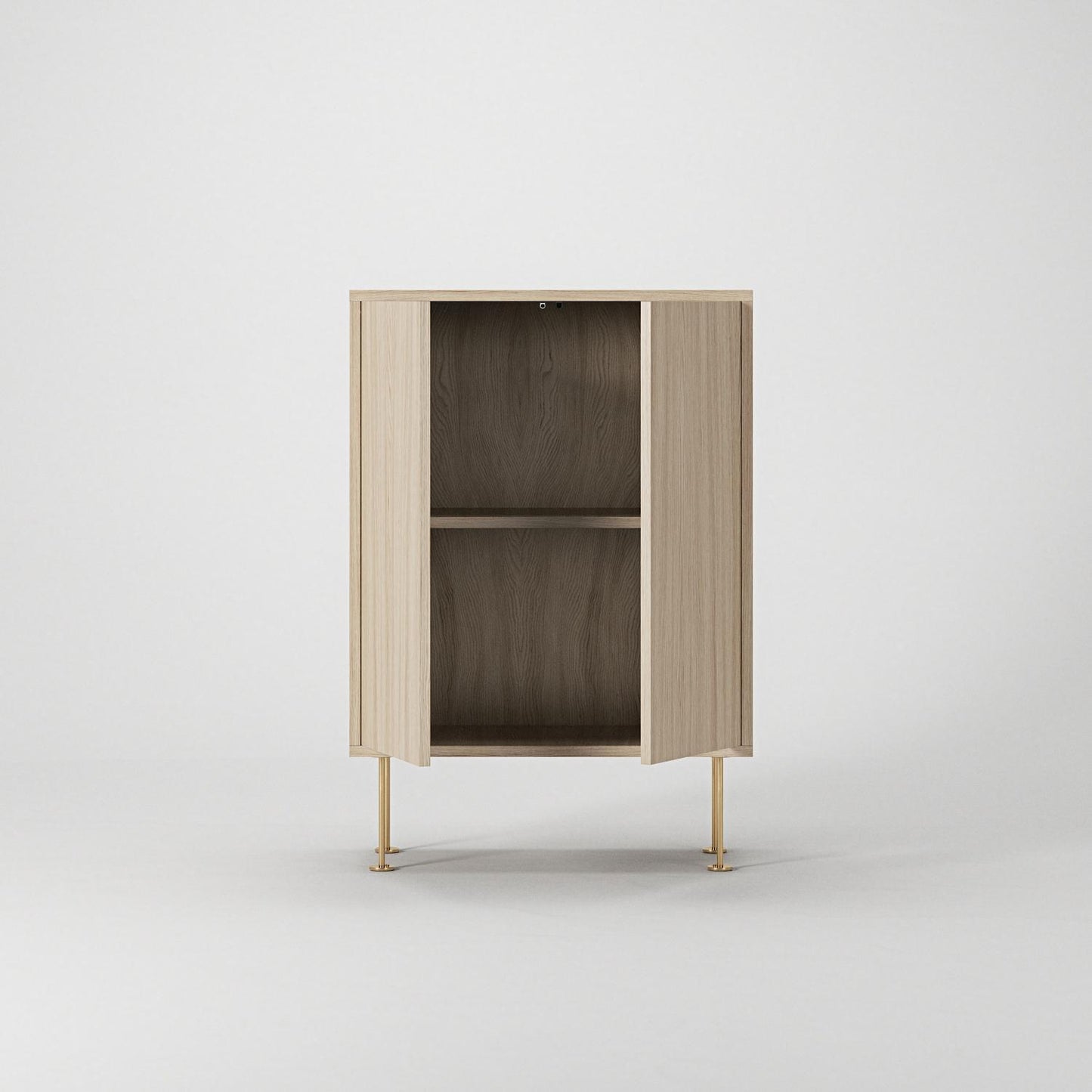 Decotique Vogue Cabinet 64 White Pigmented Oak/Brass