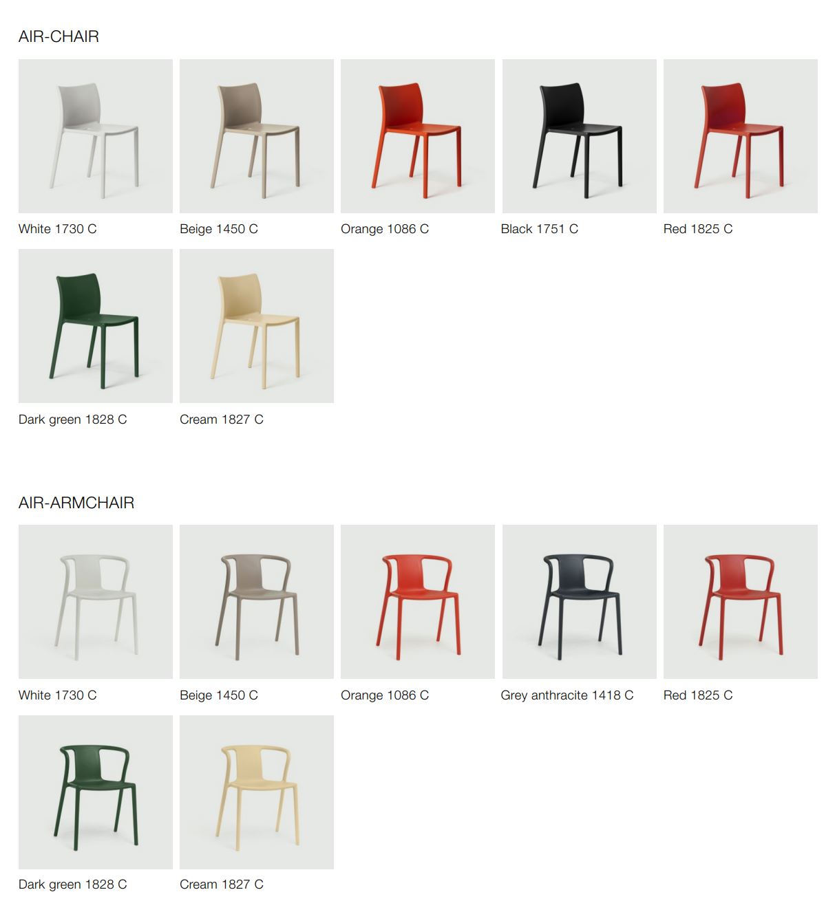 AIR-ARMCHAIR - Stackable polypropylene chair with armrests