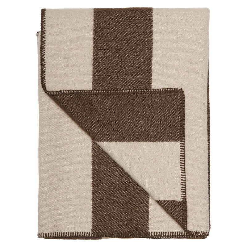 Lankku wool throw by Anno #130 x 180 cm, chocolate - sand #