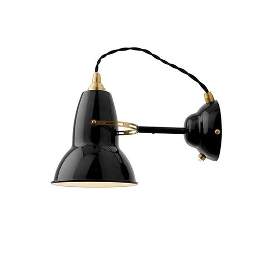 Anglepoise Original 1227 Brass Wall Light Jet Black