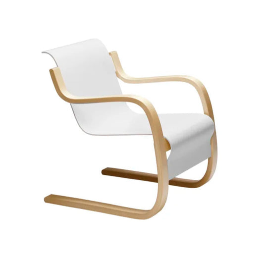 Armchair 42 - Cantilever wooden armchair with armrests