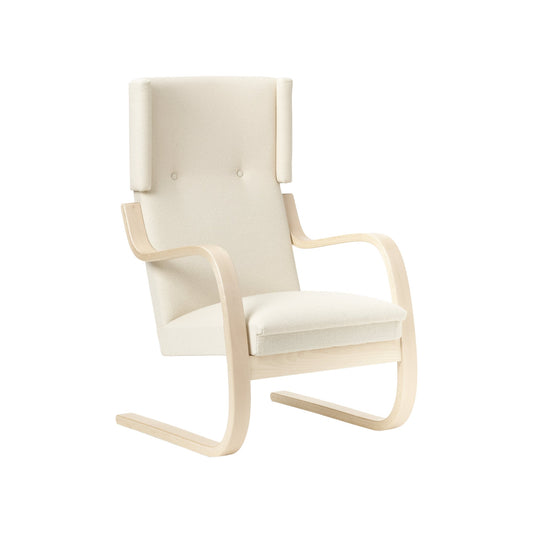 Artek Armchair 401 — birch/white Vidar Fabric