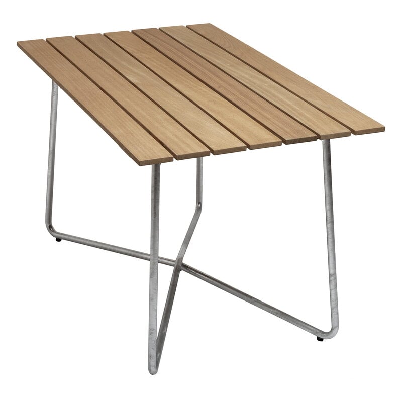 Table B25A by Grythyttan Stålmöbler #120 x 70 cm, galvanized steel - oiled oak #