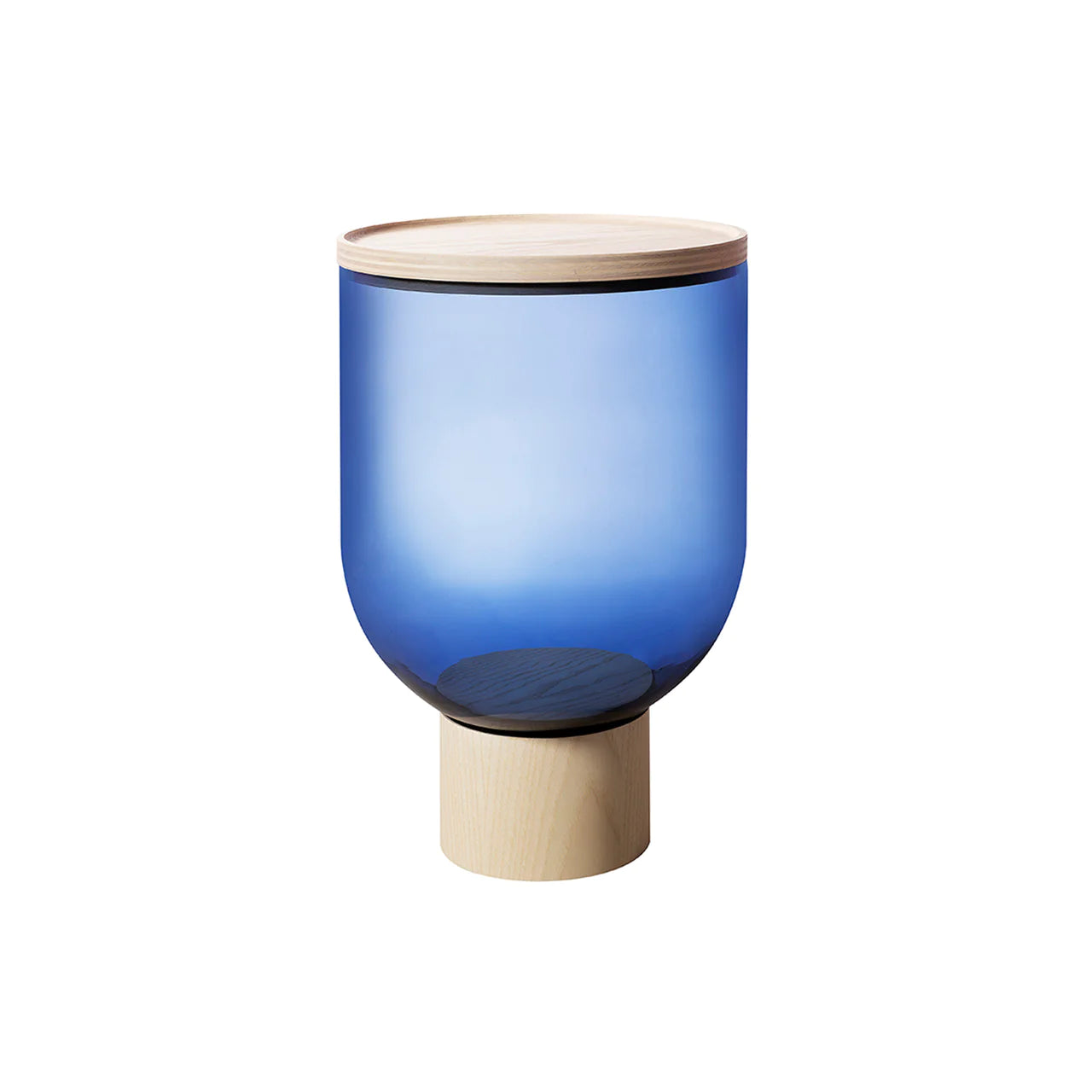 Mastea - Round Murano Glass Coffee Table by Miniforms #Ash/Blue Blown Glass