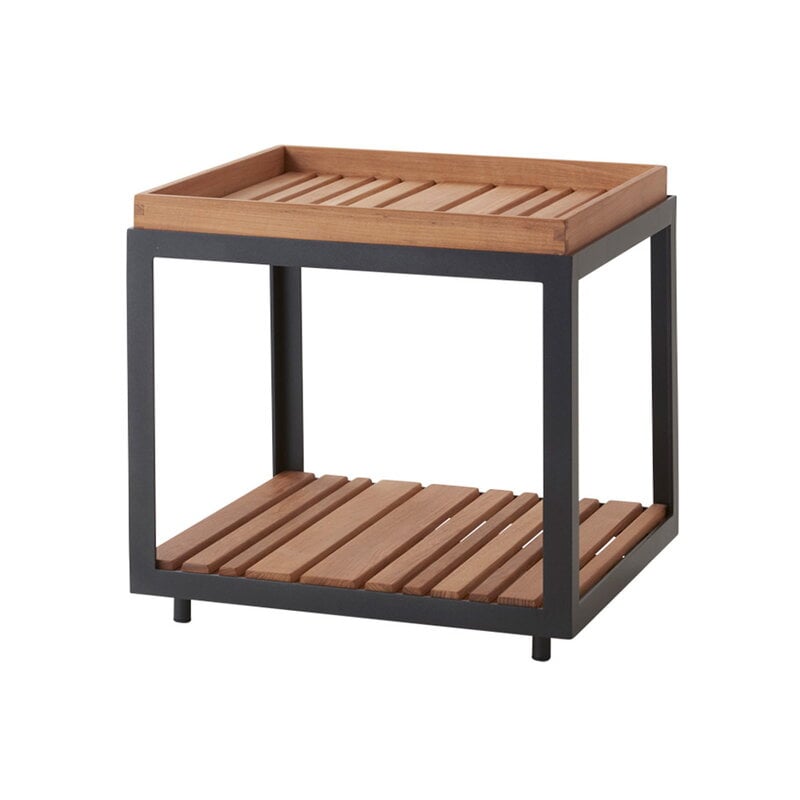 Level coffee table by Cane-line #small, teak - lava grey #