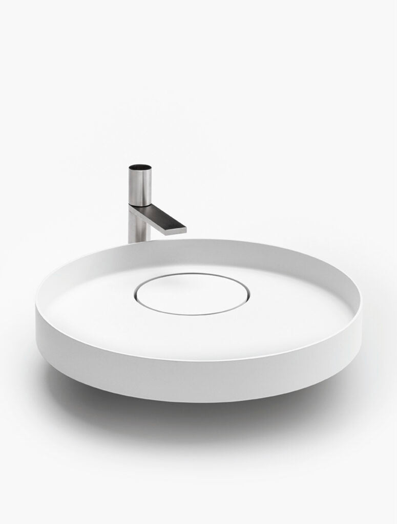 ECCENTRICO - Countertop round Cristalplant washbasin by Falper