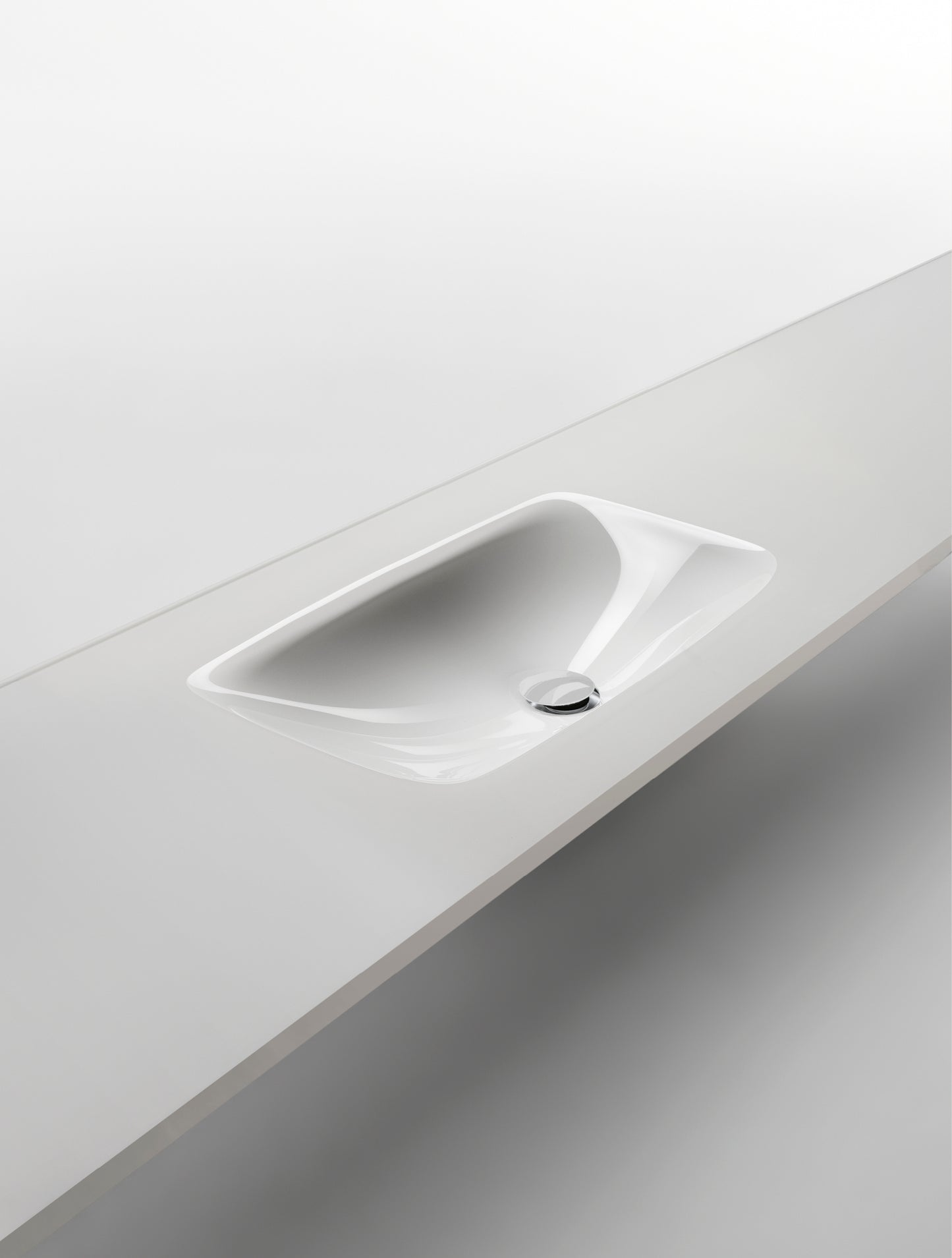 VETRO - Glass washbasin with integrated countertop by Falper
