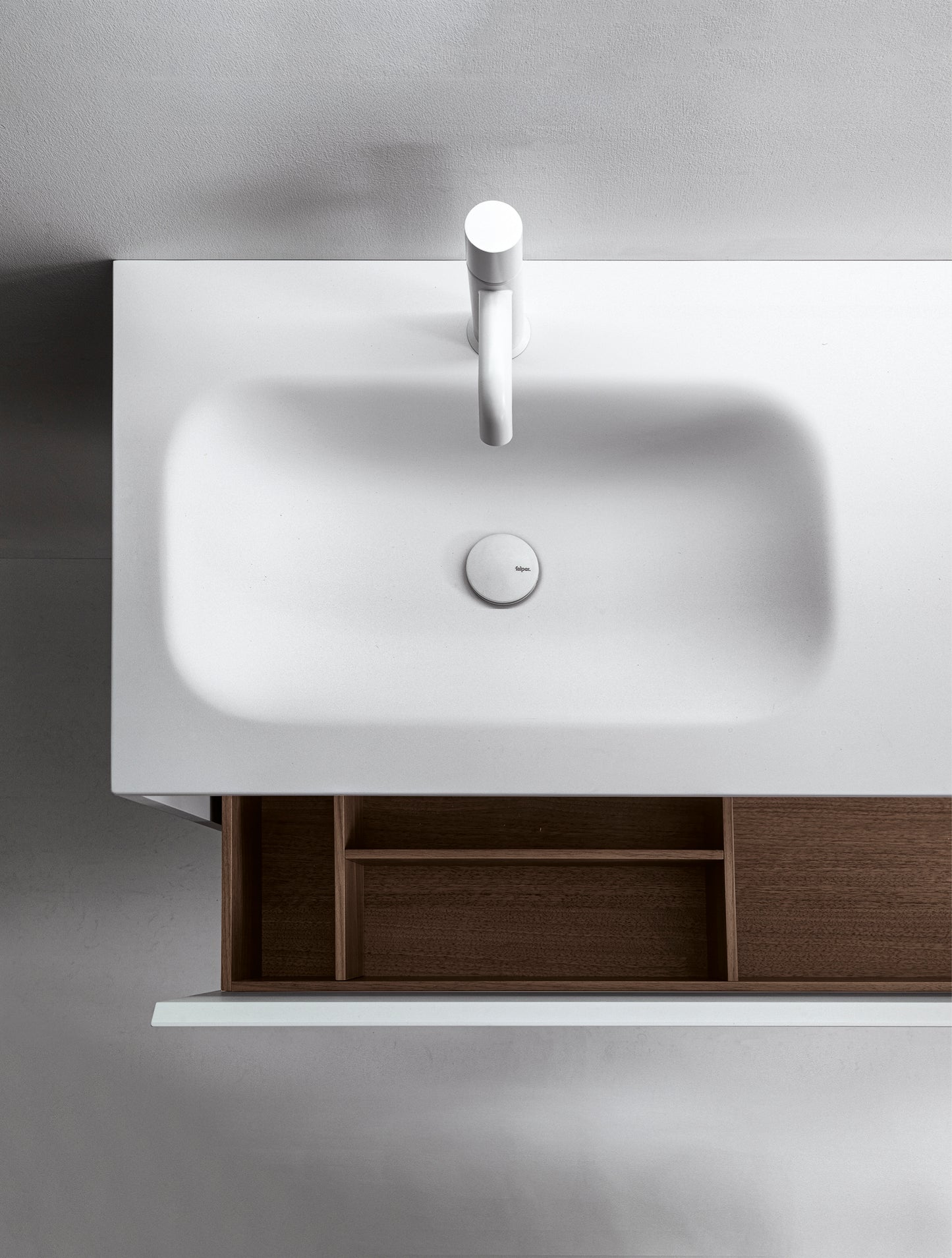 MINI ROUNDLUX - Washbasin with integrated countertop by Falper