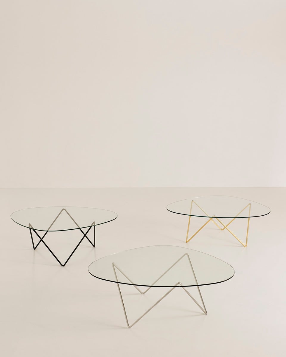 Pedrera coffee table, brass